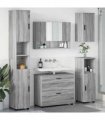 vidaXL Bathroom Furniture Set 5 pcs Grey Sonoma