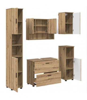 vidaXL Bathroom Furniture Set 5 pcs Artisan Oak