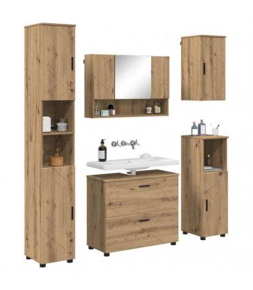 vidaXL Bathroom Furniture Set 5 pcs Artisan Oak