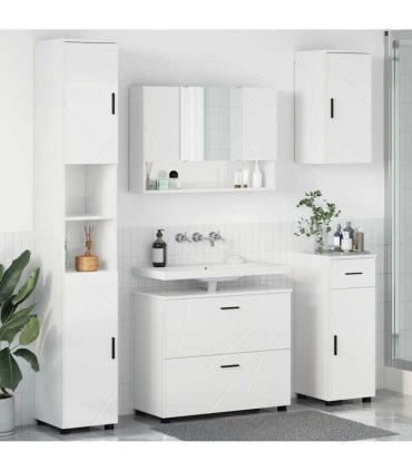 vidaXL Bathroom Furniture Set 5 pcs High Gloss White