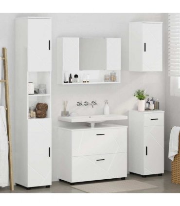 vidaXL Bathroom Furniture Set 5 pcs High Gloss White