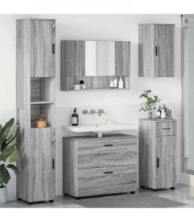 vidaXL Bathroom Furniture Set 5 pcs Grey Sonoma
