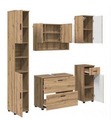 vidaXL Bathroom Furniture Set 5 pcs Artisan Oak