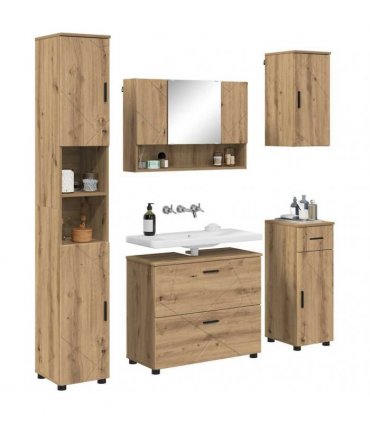 vidaXL Bathroom Furniture Set 5 pcs Artisan Oak