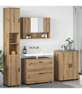 vidaXL Bathroom Furniture Set 4 pcs Artisan Oak