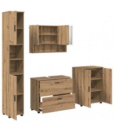 vidaXL Bathroom Furniture Set 4 pcs Artisan Oak