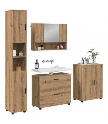 vidaXL Bathroom Furniture Set 4 pcs Artisan Oak