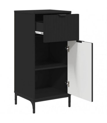 vidaXL Bathroom Furniture Set 2 pcs Black Engineered Wood and Metal