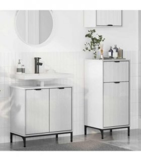 vidaXL Bathroom Furniture Set 2 pcs High Gloss White