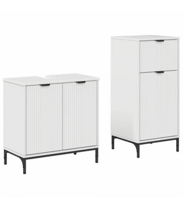 vidaXL Bathroom Furniture Set 2 pcs High Gloss White