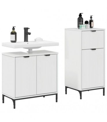 vidaXL Bathroom Furniture Set 2 pcs High Gloss White