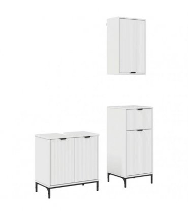 vidaXL Bathroom Furniture Set 3 pcs High Gloss White