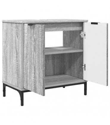 vidaXL Bathroom Furniture Set 3 pcs Grey Sonoma