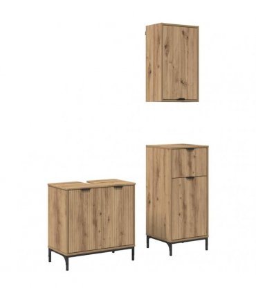 vidaXL Bathroom Furniture Set 3 pcs Artisan Oak