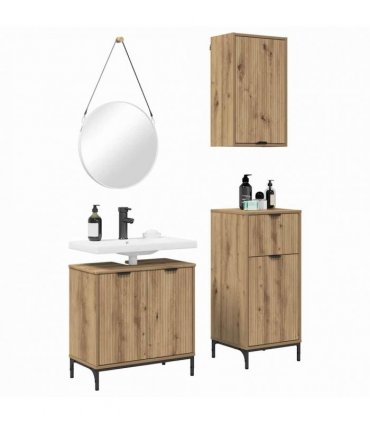 vidaXL Bathroom Furniture Set 3 pcs Artisan Oak