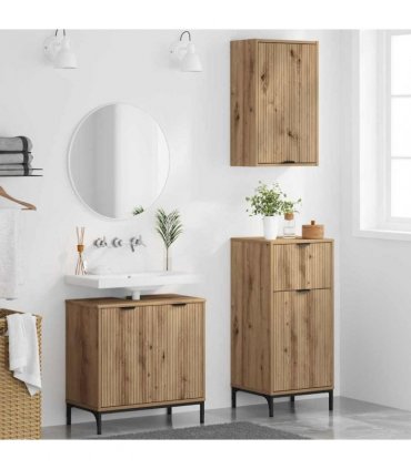 vidaXL Bathroom Furniture Set 3 pcs Artisan Oak
