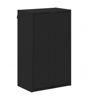 vidaXL Bathroom Furniture Set with Drawer Black Engineered wood, Metal