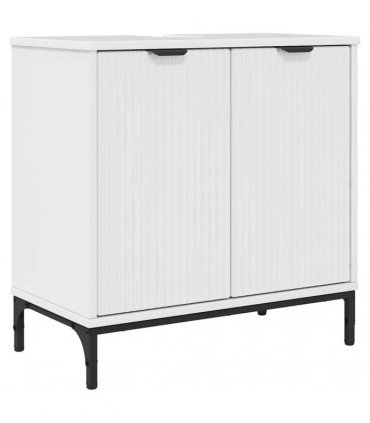 vidaXL Bathroom Furniture Set High Gloss White Engineered wood, Metal