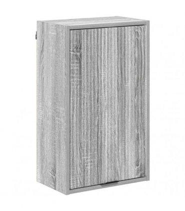 vidaXL Bathroom Furniture Set 4 pcs Grey Sonoma Engineered wood, Metal