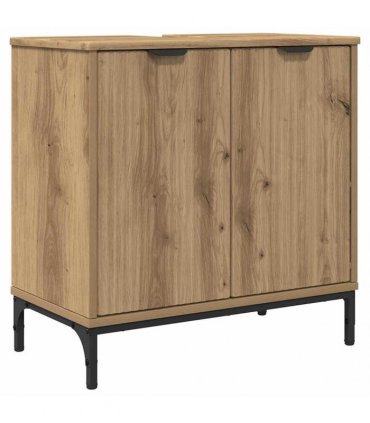 vidaXL Bathroom Furniture Set 4 pcs Artisan Oak Engineered wood, Metal
