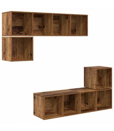 vidaXL TV Cabinet Set 4 pcs 37 x 37 x 142.5 cm Old Wood