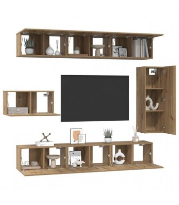 vidaXL TV Cabinet Set 8 pcs 30.5 x 30 x 90 cm Artisan Oak