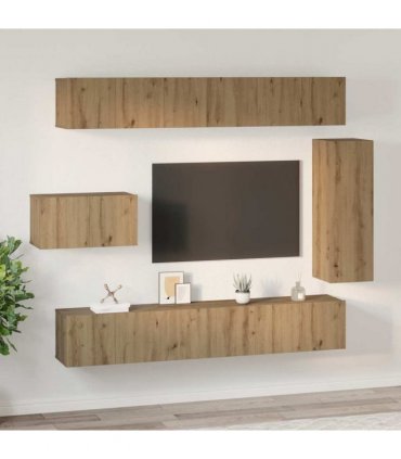 vidaXL TV Cabinet Set 8 pcs 30.5 x 30 x 90 cm Artisan Oak