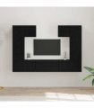 vidaXL TV Cabinet Set 7 pcs Black Oak Engineered Wood