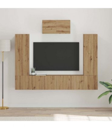 vidaXL TV Cabinet Set 7 pcs Artisan Oak Engineered Wood