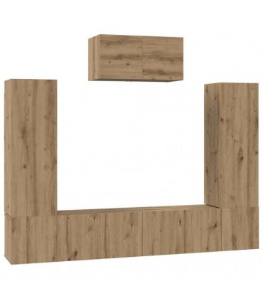 vidaXL TV Cabinet Set 7 pcs Artisan Oak Engineered Wood