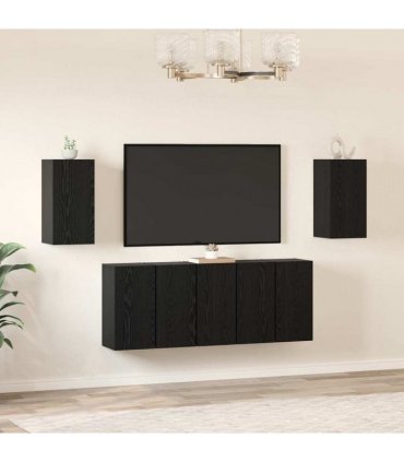 vidaXL TV Cabinet Set 7 pcs 30.5 x 30 x 60 cm Black Oak
