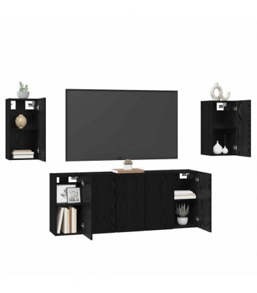 vidaXL TV Cabinet Set 7 pcs 30.5 x 30 x 60 cm Black Oak