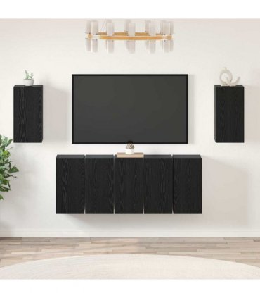 vidaXL TV Cabinet Set 7 pcs 30.5 x 30 x 60 cm Black Oak