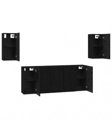 vidaXL TV Cabinet Set 7 pcs 30.5 x 30 x 60 cm Black Oak