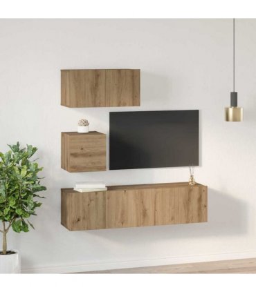 vidaXL TV Cabinet Set 4 pcs Artisan Oak Engineered Wood