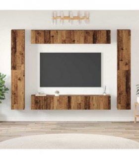 vidaXL TV Cabinet Set 10 pcs 30.5 x 30 x 90 cm Old Wood