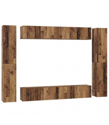 vidaXL TV Cabinet Set 10 pcs 30.5 x 30 x 90 cm Old Wood