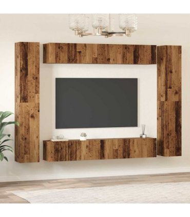 vidaXL TV Cabinet Set 10 pcs 30.5 x 30 x 90 cm Old Wood