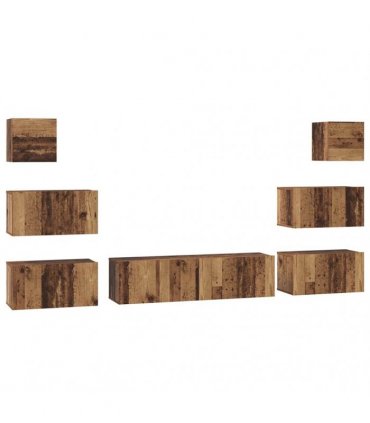 vidaXL TV Cabinet Set 8 pcs 60 x 30 x 30 cm Old Wood