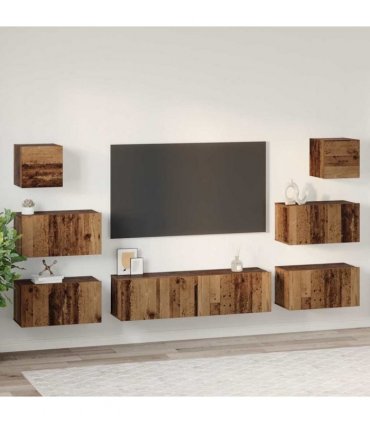 vidaXL TV Cabinet Set 8 pcs 60 x 30 x 30 cm Old Wood