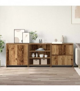 vidaXL Sideboard 3 pcs Old Wood 70 x 41 x 75 cm Engineered Wood