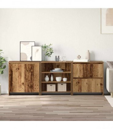 vidaXL Sideboard 3 pcs Old Wood 70 x 41 x 75 cm Engineered Wood