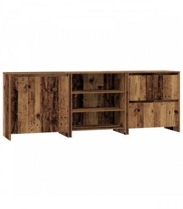 vidaXL Sideboard 3 pcs Old Wood 70 x 41 x 75 cm Engineered Wood