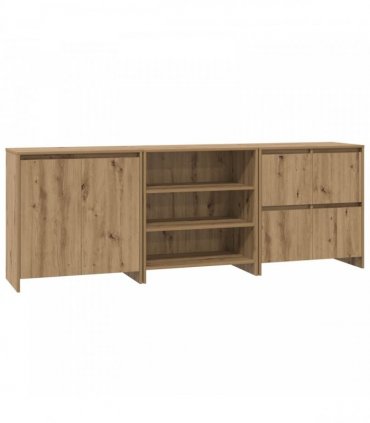 vidaXL Sideboard 3 pcs Artisan Oak 70 x 41 x 75 cm Engineered Wood