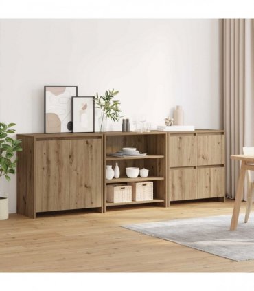 vidaXL Sideboard 3 pcs Artisan Oak 70 x 41 x 75 cm Engineered Wood