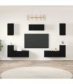 vidaXL TV Cabinet Set 7 pcs 80 x 30 x 30 cm Black Oak