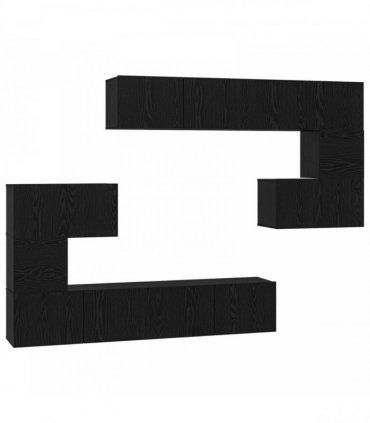 vidaXL TV Cabinet Set 8 pcs 80 x 30 x 30 cm Black Oak
