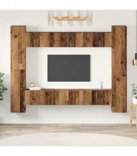vidaXL TV Cabinet Set 10 pcs 30.5 x 30 x 90 cm Old Wood
