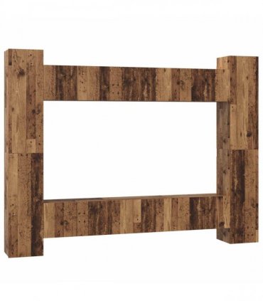 vidaXL TV Cabinet Set 10 pcs 30.5 x 30 x 90 cm Old Wood