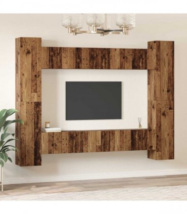 vidaXL TV Cabinet Set 10 pcs 30.5 x 30 x 90 cm Old Wood
